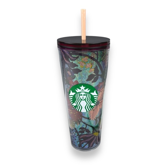 Starbucks Tumbler Fall 2021 Iridescent Foil Rising Floral Venti 24oz with Straws - Picture 1 of 11